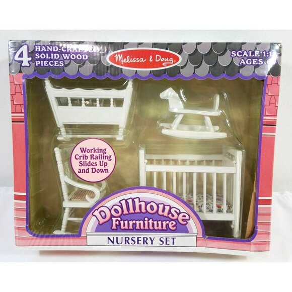 Melissa & Doug Dollhouse Furniture Nursery Set Dollhouse Furniture  Scale 1:12 - Picture 1 of 16